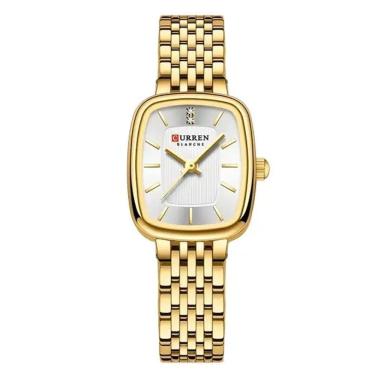 Imagem de Relógio Feminino Curren 9093 Dourado/Branco Quadrado