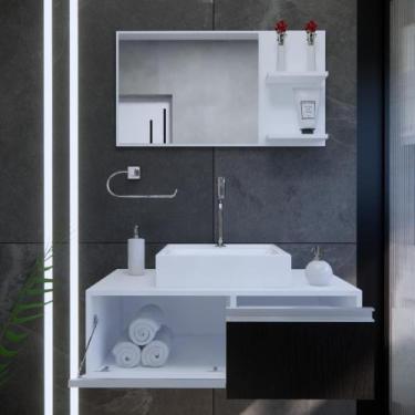 Imagem de Gabinete Banheiro Kairós 80 Fresno Montado C/cuba + Combo - GABINETTO,