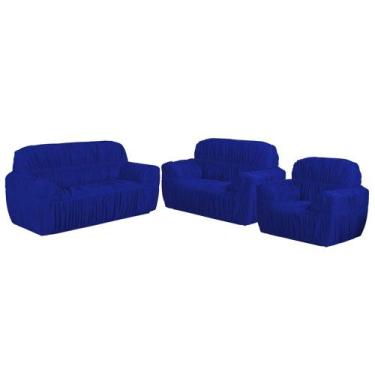 Imagem de Kit Capa De Sofá 3,2 E 1 Lugares 21 Elásticos Malha Gel Varias cores -