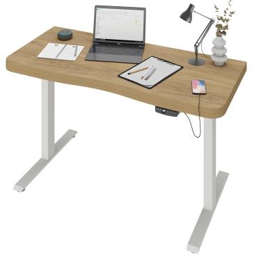 Imagem de Mesa com Regulagem de Altura Elétrica Para Escritório Home Office Aurum A02 Olmo - Lyam Decor