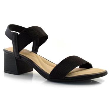 Imagem de Sandália de Salto Bloco Feminina Comfortflex 24-56401, Preto, 37