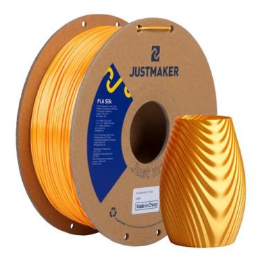 Imagem de Filamento para impressora 3D JUSTMAKER PLA Silk 1,75 mm 1 kg de ouro