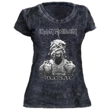 Imagem de Camiseta Stamp Baby Look de Banda Iron Maiden em Algodão Gola Redonda Oficial-Feminino