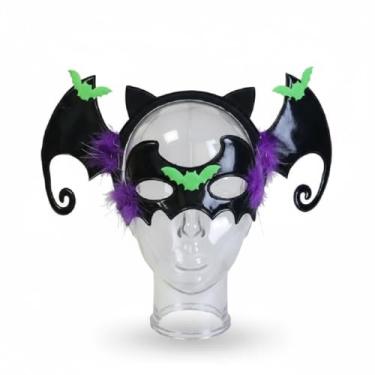 Imagem de Fantasia de Arco Tiara com Máscara de Morceguinha Halloween