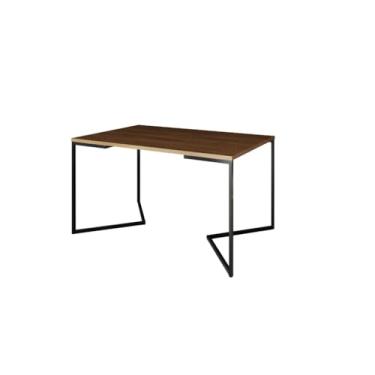 Imagem de Mesa De Jantar Industrial Retangular Tampo 120x75cm Base Em V Casa Sala De Estar E Cozinha(PRETO/AMÊNDOA)