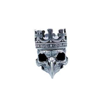 Imagem de Pingente feito à mão de latão com contas de caveira de corvo escuro EDC, suprimentos personalizados para fazer joias para entusiastas de bricolage, acessórios ideais para berloques de contas de