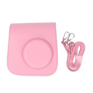 Imagem de Capa protetora para câmera instantânea, bolsa de couro PU com alça ajustável, retrô, à prova de chuva, bolsa de armazenamento para câmera Mini SE 7 Plus (rosa)