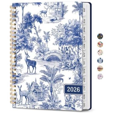 Imagem de Agenda 2026 – Agenda semanal e mensal, janeiro de 2026 a dezembro de 2026, agenda de calendário 2026 com encadernação em espiral, bolso interno, perfeito para material escolar de escritório em casa