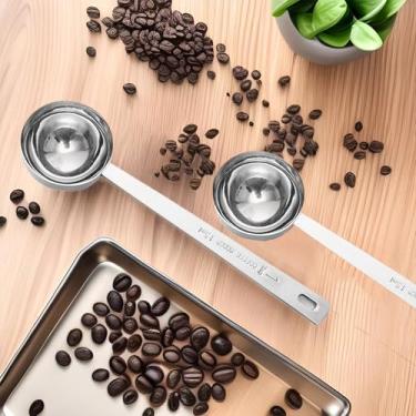 Imagem de Colher de café para colher de sopa de café moída, colher de medição de aço inoxidável de 15 ml, colheres de medição de cabo longo (1 peça)