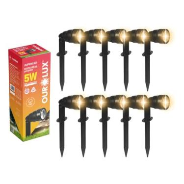 Imagem de 10 Luminária Espeto Jardim Cob Led 5w Luz Amarela 110v/220v