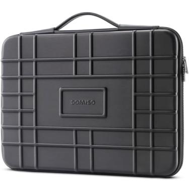 Imagem de DOMISO Capa para laptop de 15,6 polegadas com alça à prova de choque à prova d'água EVA para notebook HP, Dell, preta