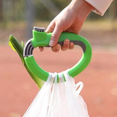 Imagem de Porta-sacolas de compras, alça ergonômica, capacidade de 10 kg, aderência leve e confortável para carregar baldes de sacolas de compras