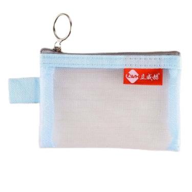 Imagem de Generic Bolsa de cartão retrô colorida, bolsa de cosméticos para batom, bolsa de armazenamento criativa, mini porta-moedas, dados portáteis (azul estilo A)