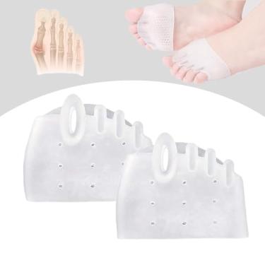 Imagem de Separadores de dedos de silicone Hyggear para mulheres, 4 pares de separadores de dedo de silicone para mulheres e homens | Espaçadores respiráveis e macios para alinhamento dos pés e alívio da dor (1