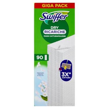 Imagem de Swiffer Refil de esfregão antipoeira, lenços secos 90 unidades, perfume Febreze de longa duração, captura 3 vezes mais poeira e pelos de animais, vassoura vendida separadamente