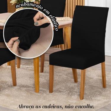 Imagem de Kit Capa Para Cadeiras 04 Unidades Malha - Lenharo Enxovais, PRETO