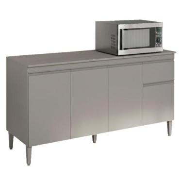 Imagem de Balcao Com Tampo 150 cm Tatiane REAJL Moveis, Cinza