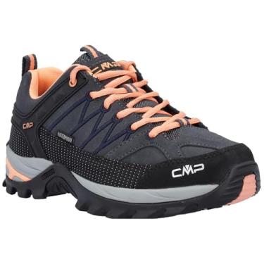 Imagem de CMP Rigel Tênis feminino de caminhada impermeável baixo – Tênis de trilha de camurça com suporte no tornozelo e aderência para todos os terrenos. Projetado na Itália., Antracite-nascer do sol, 40