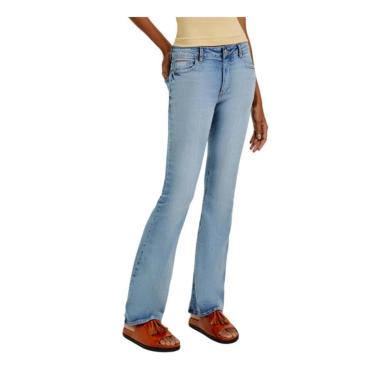Imagem de Calça Jeans Feminina Flare Cintura Média Azul Claro H9FL1CS-Feminino