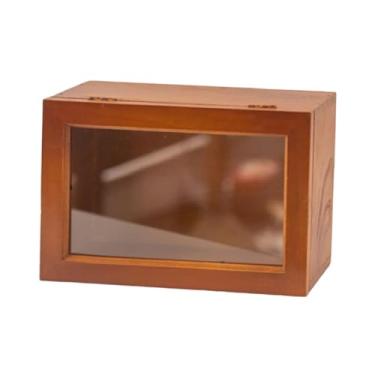 Imagem de Generic Mini expositor de madeira com janela transparente, armário de mesa para guardar perfumes, brinquedos e figuras de ação, L