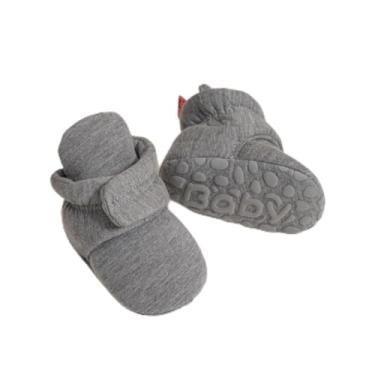 Imagem de Botas quentes de algodão para bebês recém-nascidos, meninas, meninos, botas de cano baixo, macias e antiderrapantes, Cinza escuro, 12-18 Months Toddler