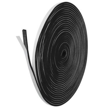 Imagem de Faixa de vedação de porta de decapagem climática, 1 rolo 1/4 polegada x 1/8 polegada x 26 pés autoadesivo isolamento de fita de espuma de alta densidade à prova de som para ar condicionado de janela