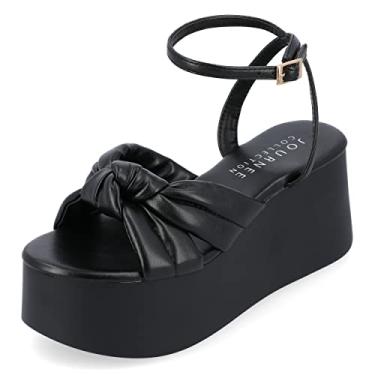 Imagem de Journee Collection Womens Lailee Tru Comfort Foam Buckle Platform Sandals Black 8 Medium WOMENS US