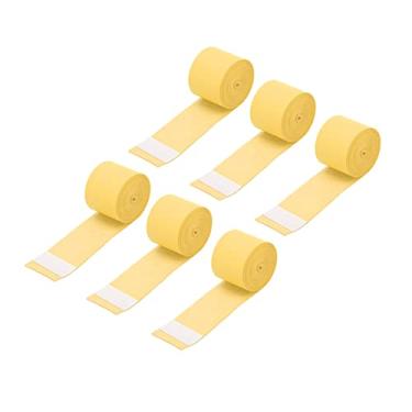 Imagem de Pacote com 6 fitas adesivas para raquete de tênis, poliuretano fosco, antiderrapante, absorção de suor, fita de badminton, acessório esportivo para tênis (amarelo)