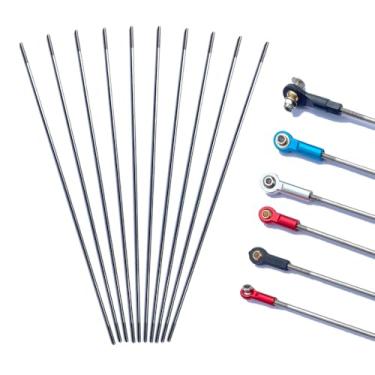Imagem de 10Pcs M2 9.84" Pushrod Connector 304 Stainless Steel Rod Linkage for RC Model Airplane Helicopter Boat Car DIY Parts