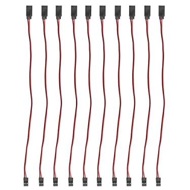 Imagem de KIMISS Cabos de Extensão Servo de 3 Pinos, 10 Peças para Carros Modelo - Linha de Conexão de Núcleo de Latão para Drivers Servo Futaba e Jr (300mm macho para fêmea)