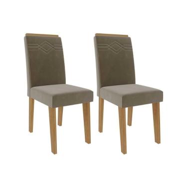 Imagem de Kit 2 Cadeiras Sala Jantar Taís 2 Un Nature Suede Joli Chocolate Cimol