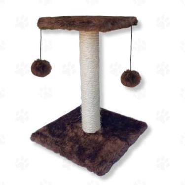 Imagem de Arranhador para Gatos Arranhador para Gatos Sofá um Poste De Sisal Com Brinquedos Presos PortáTil ProteçãO Eficaz para SofáS Adequado para Gatos Brincarem(MARROM.)