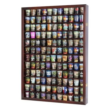 Imagem de 144 vitrines para atirador de vidro, proteção UV, mogno