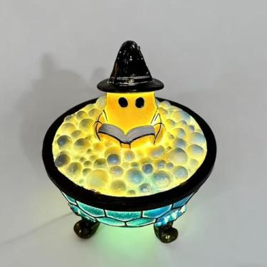 Imagem de Lâmpada de banho de espuma fantasma de Halloween, luzes noturnas USB fantasma para decoração de Halloween, design assustador de livros de leitura, presente de festa de Halloween