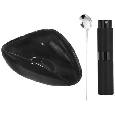 Imagem de Conjunto de 3 copos dosadores de grãos de café, colher de metal com pulverizador de vidro, tigela de cerâmica triangular, controle preciso para preparar xícara única, para dosagem de café