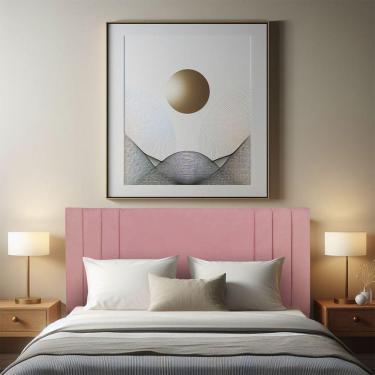 Imagem de Cabeceira Casal 1,60m Viena Veludo Cor: Rosa