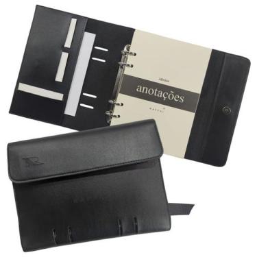 Imagem de Agenda Minhas Anotações 166-R Personalizada Raffai Couros, Preto