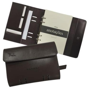 Imagem de Agenda Minhas Anotações 166-R Personalizada Raffai Couros, Café