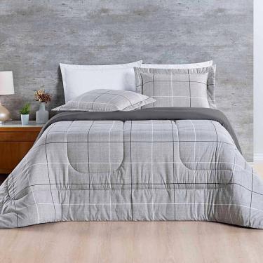 Imagem de Kit Edredom Júlia Super King 3 Peças Dupla Face Micropercal 200 Fios - Dallas - 100% Poliéster