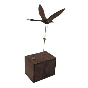 Imagem de CarvedTale Caixa de música de cisne de madeira maciça feita à mão – Estatueta de madeira elegante com asas batendo, toca "A Song of Birds" – Escultura musical alimentada por bateria, presente