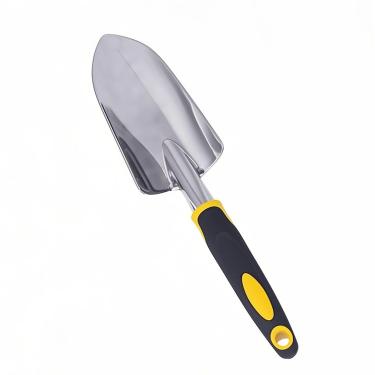 Imagem de Espátula de jardim - Pá manual de jardim, cabo emborrachado antiderrapante macio com alça ergonômica para escavar, plantar, transplantar, remover ervas daninhas, cavar e alisar o solo