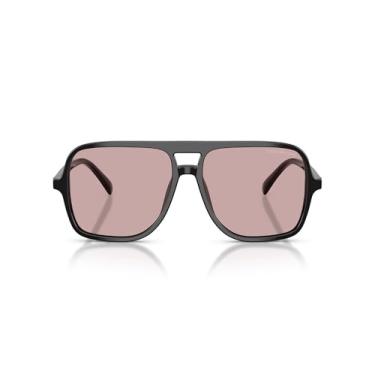 Imagem de Emporio Armani Óculos de sol masculino EA4252U com ajuste universal, preto/rosa brilhante, 57 mm, Preto brilhante/rosa, 57 mm