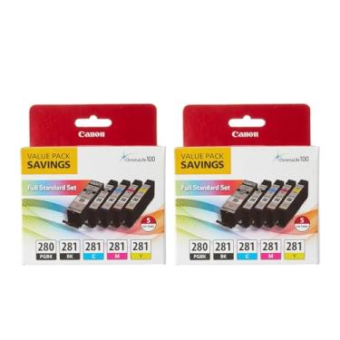 Imagem de Canon Pacote com 2 PGI-280/CLI-281 Pacote de 5 tintas coloridas para impressoras a jato de tinta PIXMA