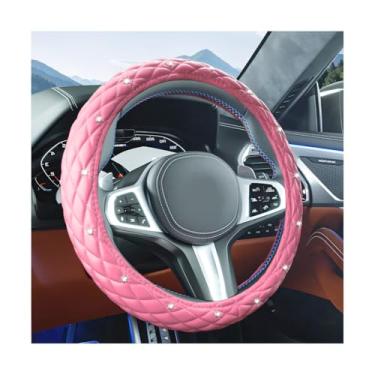 Imagem de Sandfren Capa de volante de carro brilhante, protetor de volante de veículo de strass de cristal de 38 cm com anel interno, acessórios interiores automotivos de diamante, universal para caminhões