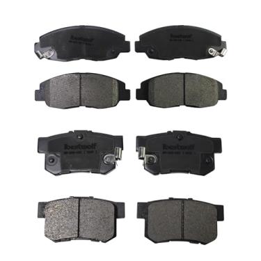 Imagem de IBESTWOLF Pastilhas de freio de cerâmica dianteiras e traseiras para Honda Civic EX, EX-L, LX, substituição da pastilha de freio a disco P-1578 P-537