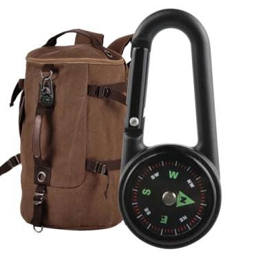 Imagem de Chaveiro Bússola, Mosquetão Bússola,Mosquetão Bússola Portátil - Medidor de temperatura compacto da bússola da sobrevivência do bolso para caminhadas e mochila, ferramenta portátil da navegação