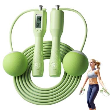 Imagem de Shakven Corda de pular com peso, corda de pular para mulheres, Corda de pular inteligente flexível com contador, Corda de pular digital multiuso, corda de pular sem fio para modelagem corporal para