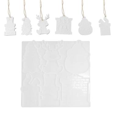 Imagem de Shakven Moldes de enfeite de natal de silicone para resina, moldes de enfeite de natal de resina | Moldes artesanais para ornamentos festivos | Molde de fundição de silicone para decoração de Natal,