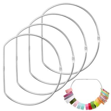 Imagem de Dunzoom 4 peças de anéis de fichário de folhas soltas em forma de D anéis grandes de aço niquelado chaveiro chaveiro fita Washi organizador para cartões de escritório em casa, recibos, fotos, arquivos