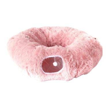 Imagem de Generic Túnel interativo para gatos, cama, caverna, esconderijo para animais de estimação, brinquedo ideal para cães pequenos, chinchilas e furões, Rosa